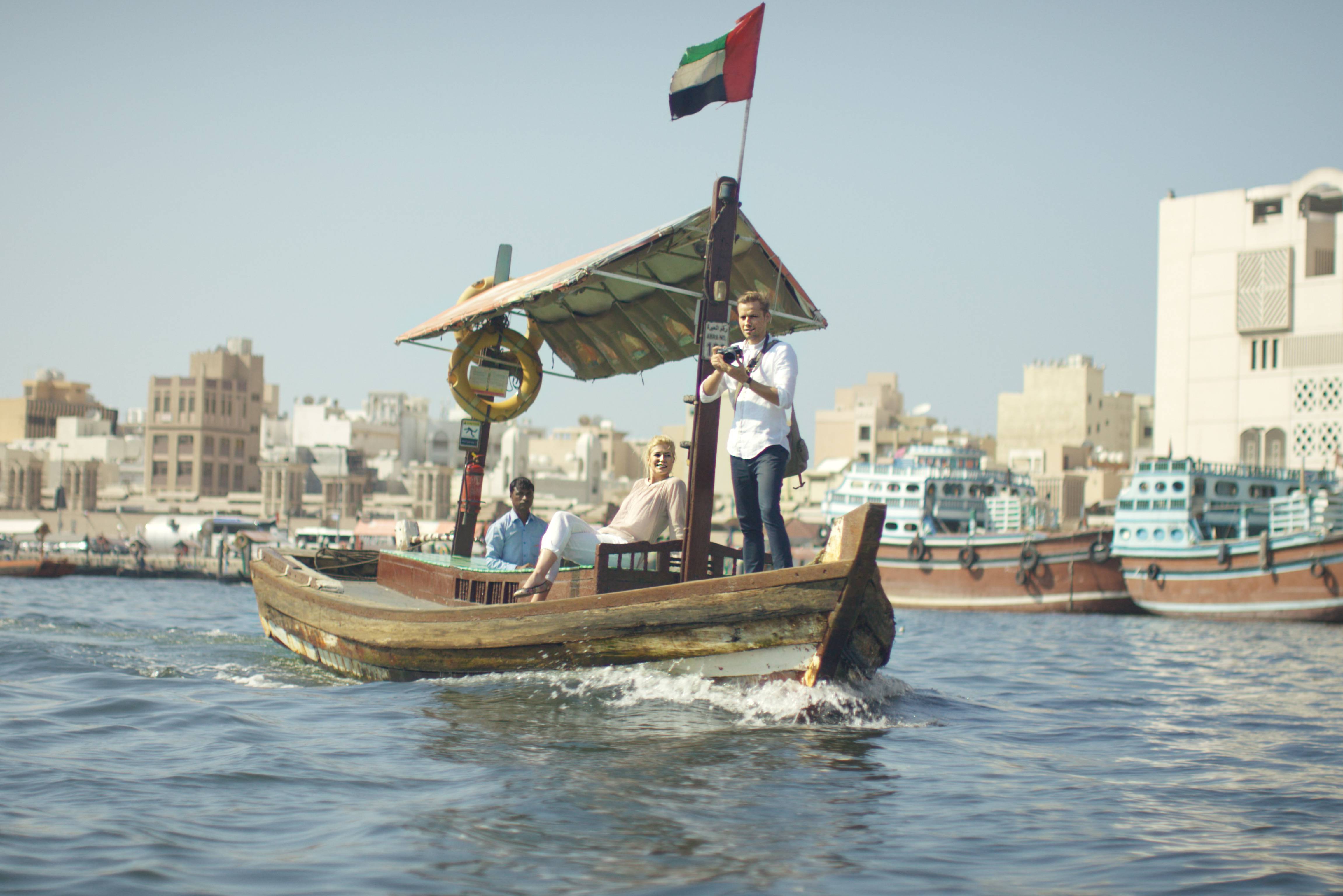 Watertaxi over Dubai Creek